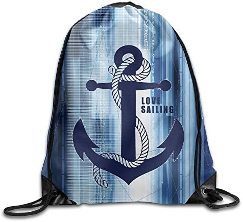 Customed Drawstring Bag Portable Durable Polyester Love Sailing For Exercise