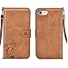 iPhone 7 Case, CORNMI Design Wallet Leather Magnetic Closure Cover for iPhone 7 4.7 inch with Card Slots, Cash Compartment, Wrist Strap Brown