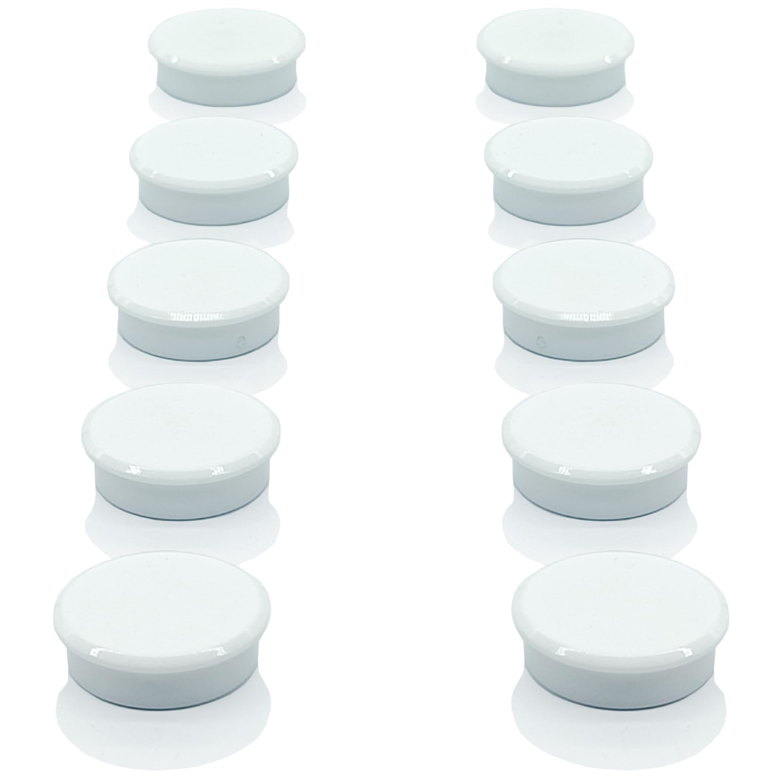 PYJLBX Small Round Fridge Magnets - 10 Pack White Strong Mini Round Craft Magnets for Whiteboards, Notice Boards, Office Organisation, School & Classroom Supplies, Cute Decorative Magnets for Adult
