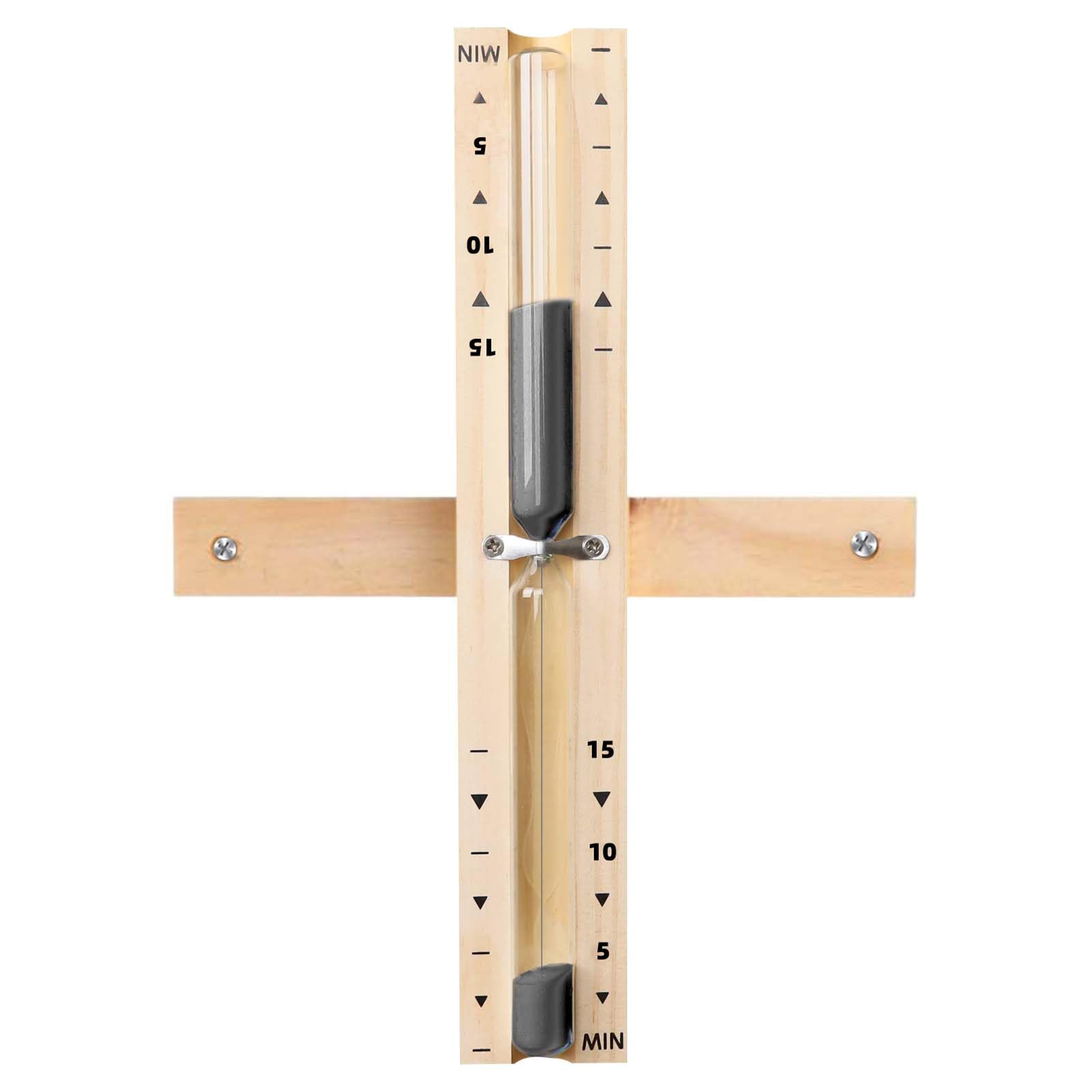 Photo 1 of 15 Minute Sauna Sand Timer, 15m Rotating Wooden Sauna Hourglass with Black Sand, Reloj De Arena, Heat Resistant Sand Clock Hour Glass Timer for Sauna SPA Room