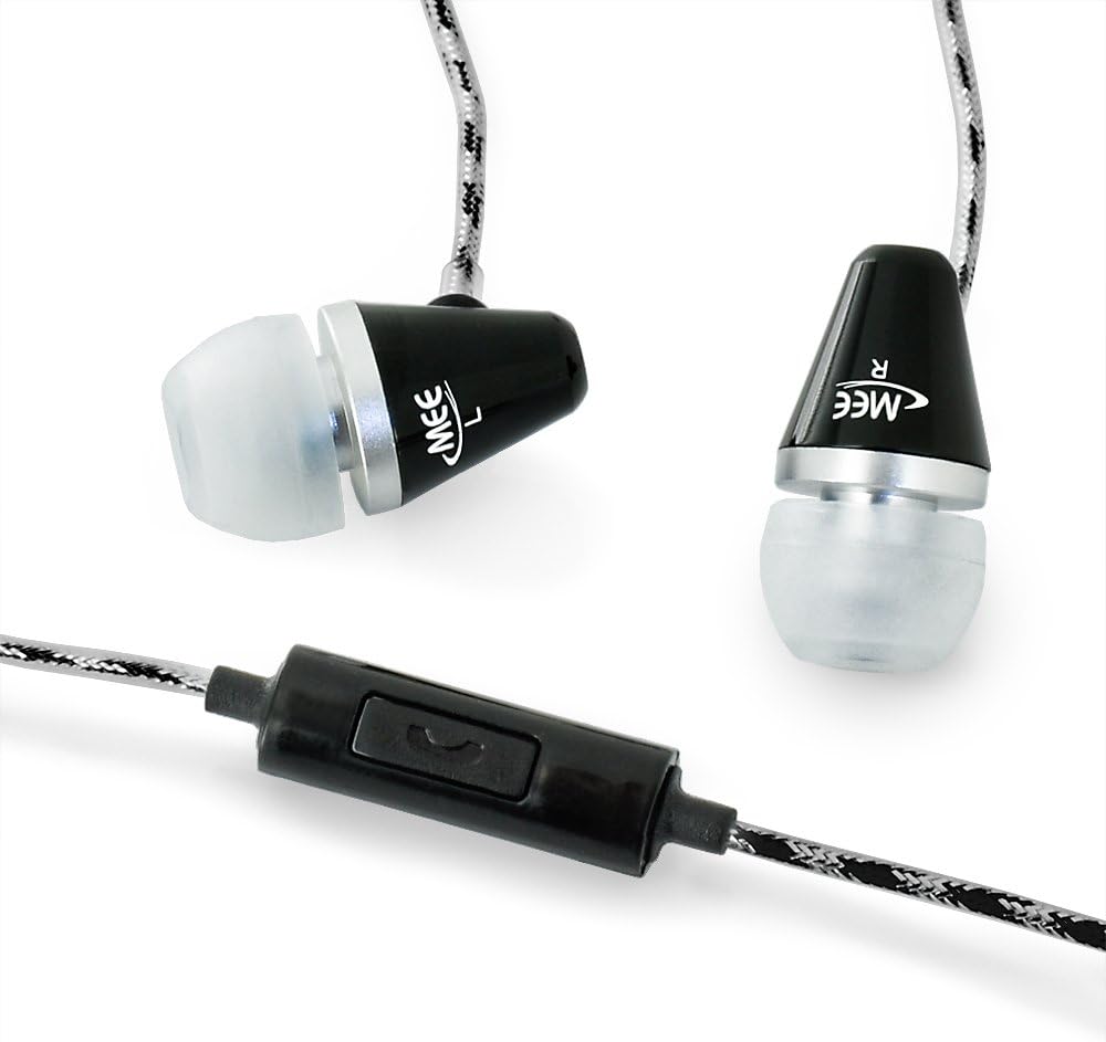 MEElectronics M2P-BK Sound-Isolating In-Ear Headphones with Microphone for iPod, iPhone and Smartphones (Black) (Discontinued by Manufacturer)