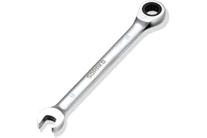 SORAKO 15mm Ratcheting Combination Wrench, Chrome Vanadium Steel Gear Wrench, Industrial Grade Cr-V Steel Gear Spanner, Household Garage Tools(Metric)