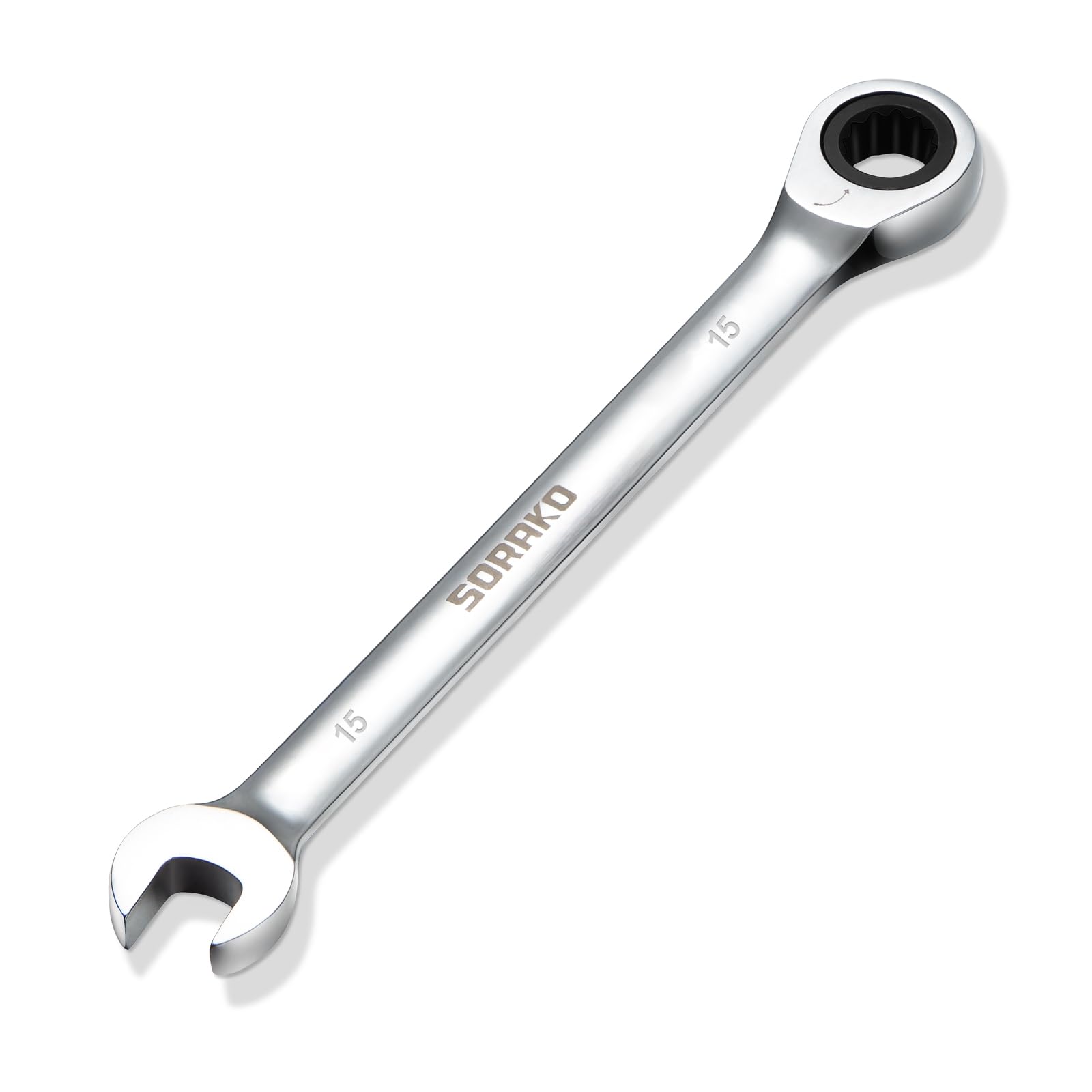 SORAKO Ratchet Spanner 15 mm, Combination Spanner Fixed Head Ratchet Spanner Combination Wrench
