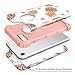 iPhone 8 Case, iPhone 7 case PIXIU Three Layer Heavy Duty Hybrid Sturdy Armor Shockproof Protective Phone Cover Cases for Apple iPhone 8 and iPhone 7 Pineapple Rose Gold