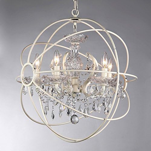 Whse of Tiffany RL6806B-16AB White Rosielee 16-Inch Chandelier, White