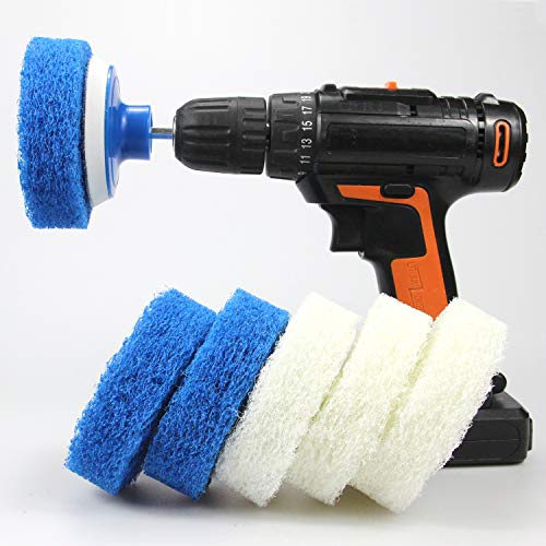 Cooptop 7 Piece Drill Brush Attachment Set - Power Scrub Pad Cleaning Kit - Power Scrubbing Drill Attachment - Cleaning Scouring Pads