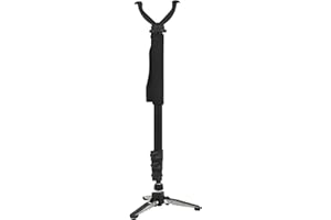 VICTORFIRE Aluminum Shooting Stick with V Shap Yoke & 360° Rotatable Tri-Stand Base, Rifle Shooting Monopod Gun Rest Rack