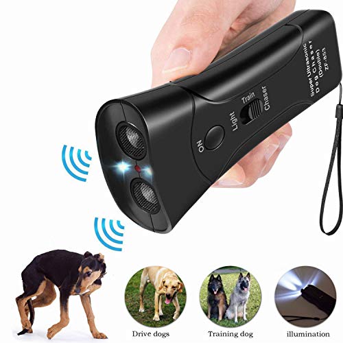 LAKA Ultrasonic Dog Repeller,Dog Bark Control Device,Anti Barking Deterrents Silencer Stop Barking Bark, Electronic Dog Trainner with LED Flashlight (1)