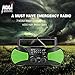 Emergency Weather Crank Solar Radio with Audio Input, 4000mAh Power Bank, 3W Flashlight, Reading Lamp & SOS Alarm for Hurricanes, Tornadoes, Storms (Green)