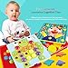 JoyGrow 2 in 1 Button Art Color Matching Mosaic Pegboard Set Toddler Toys Color & Geometry Shape Cognition Skill Learning Educational Toys for Boys Girls (72 PCS Buttons and 24 templates )