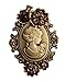 Grace Angel Old Style Cameo Crystal Rhinestone Lady Maiden Flower Pin Brooch BR006