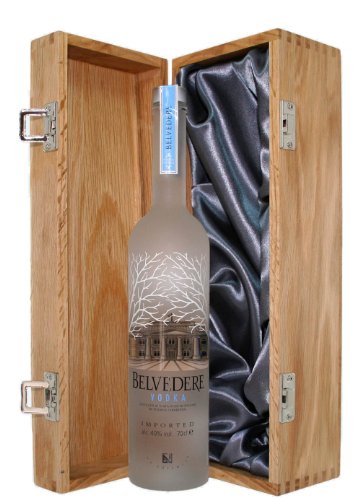 Belvedere Vodka presented in a Luxury Oak Wooden Box - 700ml