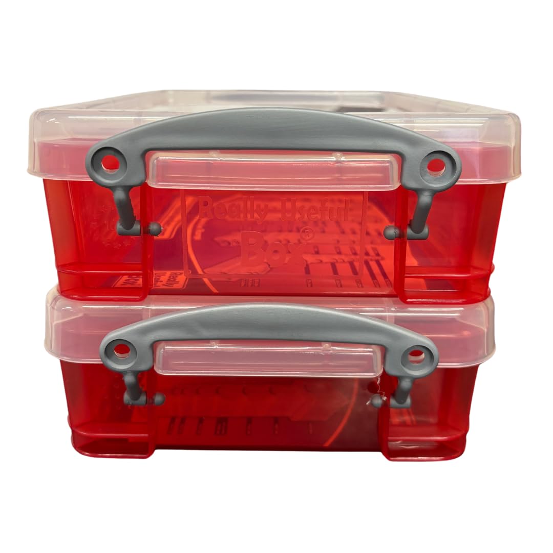 Really Useful Box Liquid Storage Containers with Lids, 1.75 Litres, Pack of 2, (Red)