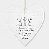 East Of India Porcelain Wobbly Hanging Heart - Mum Best Friend – Jolu - View #4