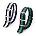2PC 20mm Nato Ss Nylon Striped Navy Blue / White，Blue/Green Interchangeable Replacement Watch Strap Band