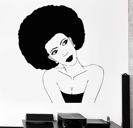 Melissalove Afro Hairstyle Vinyl Wall Stickers Black African Woman