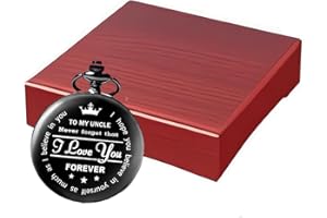 Udaney to My Uncle Pocket Watch Black Watch Gifts for Uncle from Nephew Niece