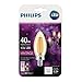 Philips LED Indoor/Outdoor Classic Amber Glass B11 Dimmable Filament Light Bulb: 300-Lumen, 2000 Kelvin, 4.5-Watt (40-Watt Equivalent), E12 Base, Amber, 1-Pack
