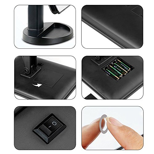 LED Lighted Makeup Mirror, KOZYHOUSE Cordless Vanity Set, Touchable Screen with Brightness Adjustable Vanity Makeup Mirror Lighted for Waxing, Flossing, Christmas Gift (Black, 1 Pack)