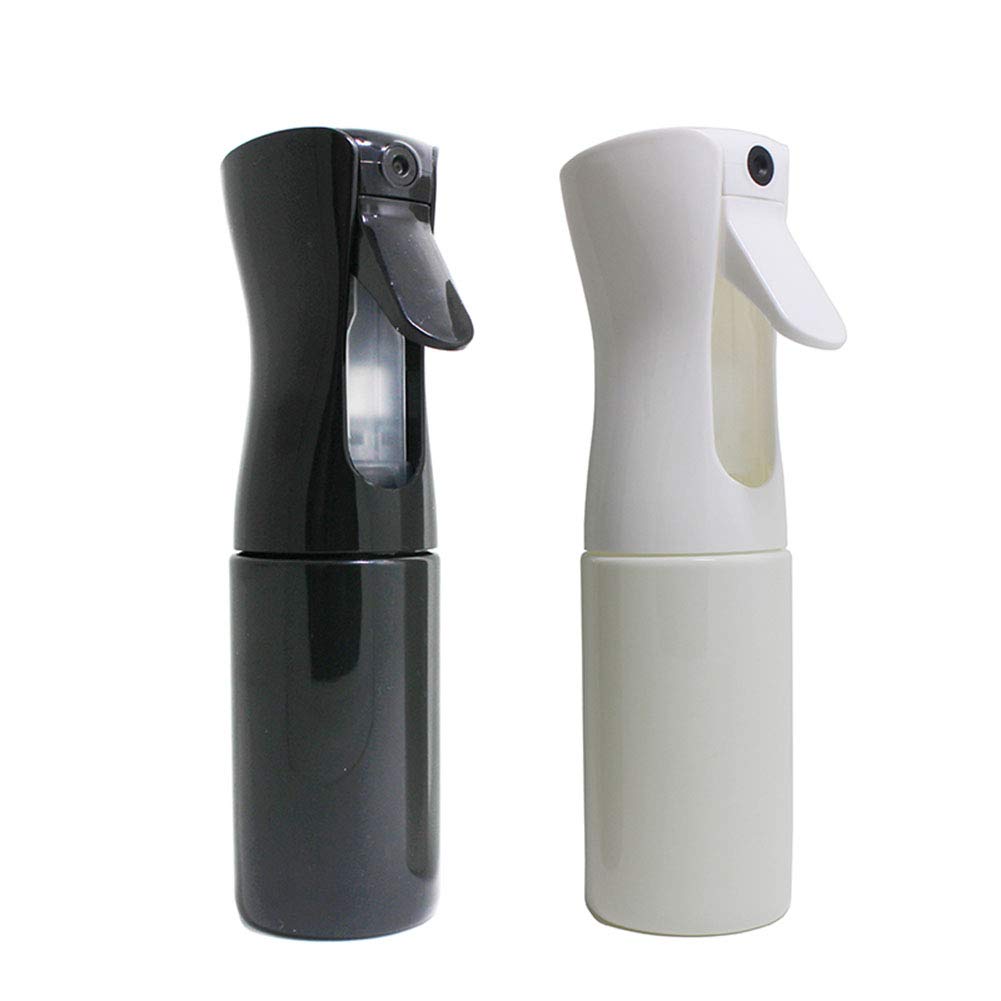 Xiton 2 PCS High Pressure Automatic Mist Sprayer Empty Spray Bottle Continuous Air Pressure Spray Atomiser Trigger Sprayer Refillable Container For Hairdressing Airless Makeup Face(Black+White)
