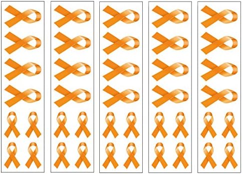 PremiumTT temporary tattoos40 Orange Ribbon Temporary Tattoos: Multiple Sclerosis, Lupus, Leukemia Awareness Tattoo