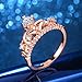 Haoze Clear Exquisite Princess Crown Tiara Ring Sparkling Cubic Zirconia Diamond Personalized Wedding Engagement Ring (6)