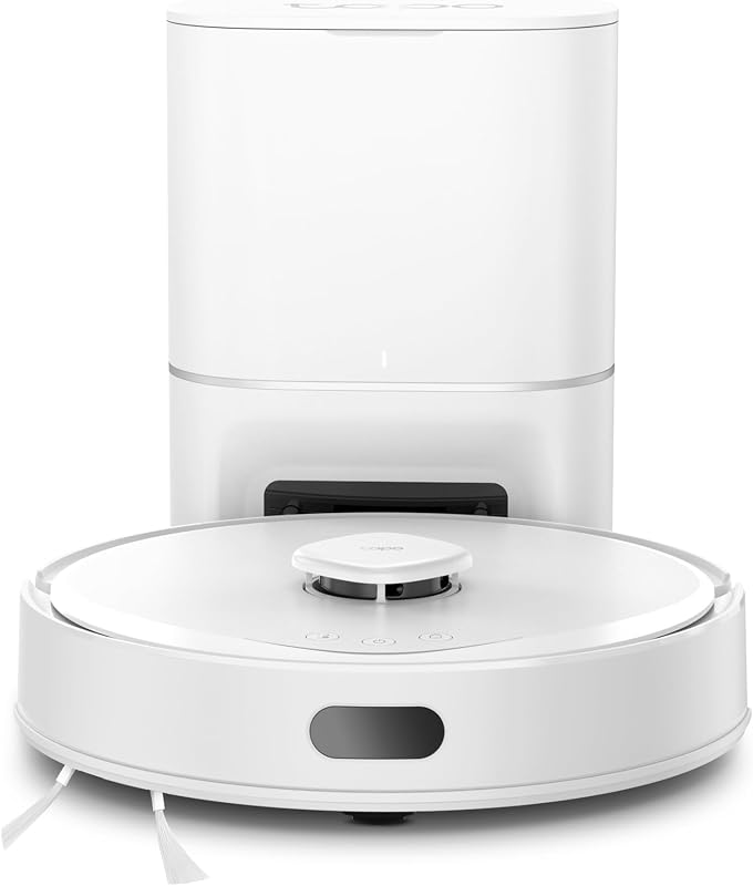 RV30 Max Plus White Robot Aspirapolvere Lavapavimenti con Mappatura 5300Pa, Svuotamento Automatico Polvere 3L, Doppia Navigazione LiDAR+IMU, Zone No-Go e Muri Virtuali, Controllo APP&Alexa&Google