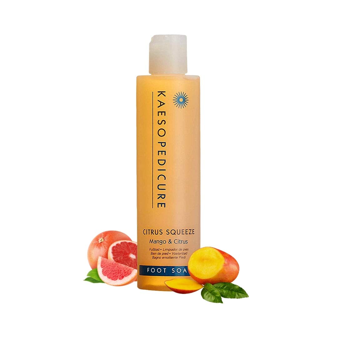 Kaeso Mango & Citrus Foot Soak 195ml – Refreshing & Cleansing Foot Soak – Hydrating & Softening Foot Care Treatment – Professional Skincare