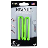 Nite Ize Original Gear Tie, Reusable Rubber Twist Tie, 6-Inch, Lime Green, 2 Pack, Made in the USA