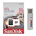 SanDisk Ultra 32GB UHS-I Class 10 MicroSDHC Memory Card Up to 80mb/s SDSQUNC-032G with adapter and USB 2.0 & SD Memory Card Reader