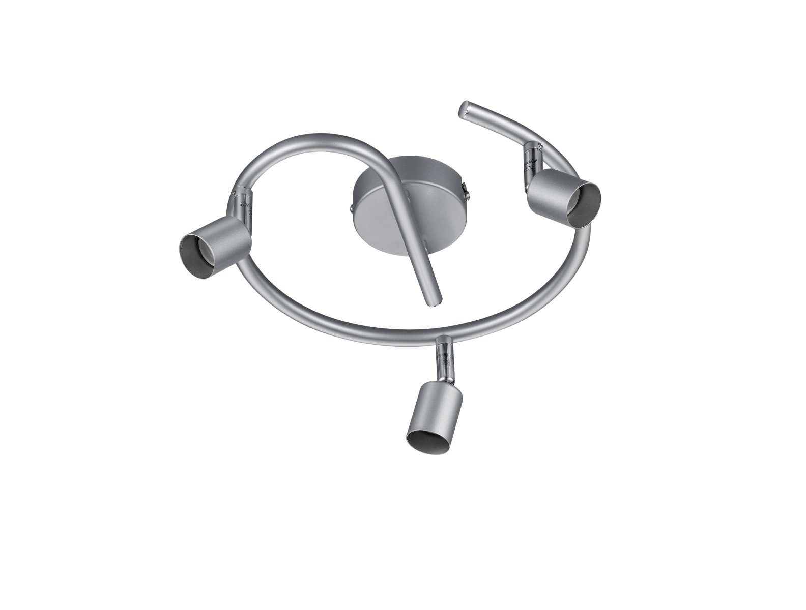 Reality Leuchten R80913987 Paris A++ to E Ceiling Light, Metal, GU10, Titanium, 26 x 26 x 12 cm