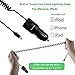 Car Charger, Czznn 4.8A Rapid USB Car Charger with Fast Charging Coiled Cable Compatible iPhone X / 8/8 Plus / 7 / 6s / 6s Plus 5S 5 5C SE, Pad and More, with Extra USB Port
