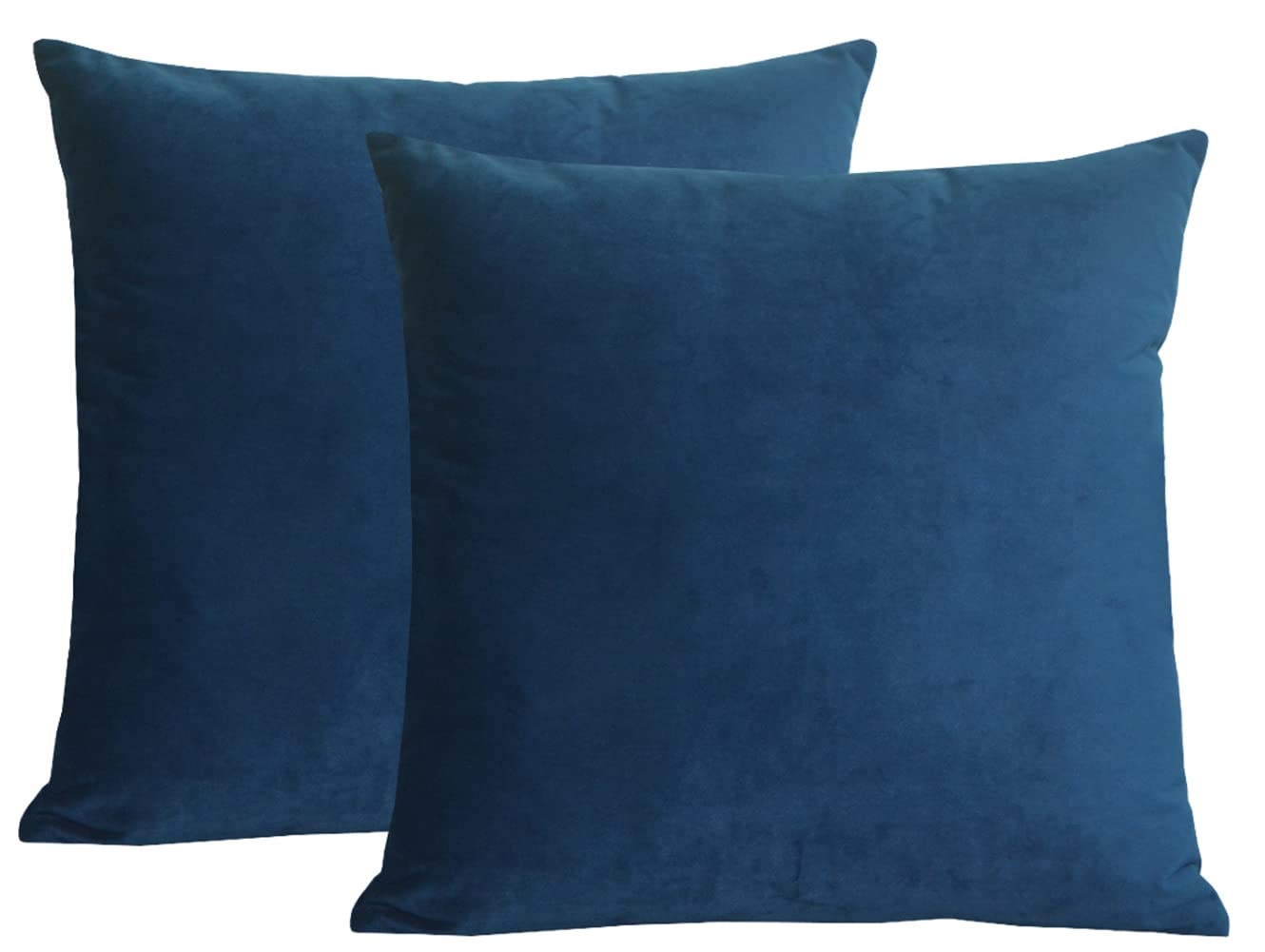 Lutanky Velvet Cushion covers (Pack of 2) Soft Throw Pillow Cases Decorative Square Cushion Cover for Sofa Home Decor 18" X 18" （45 x 45 cm）(navy blue, 2 pieces) — image 1