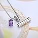 HooAMI Stainless Steel Only Love Perfume Bottle Cremation Urn Necklace,Purple Silver