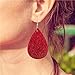 PAMASE 10 Pairs Fashion Teardrop Faux Leather Earrings Petal Dangle Leaf Drop Handmade Lightweight Women Girls Earrings (Teardrop)