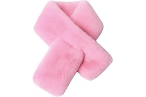 NEWFANCY Kids Winter Rainbow Scarf Gradient Cross Tie Collar Fluffy Fur Plush Shawl Wrap Neck Warmer for Toddler Girls Boys