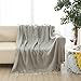 ALPHA HOME Woven Throw Blanket 50x60 inches Grey, Modern Decorative Couch Bed Sofa Throw Blanket Cozy and Soft
