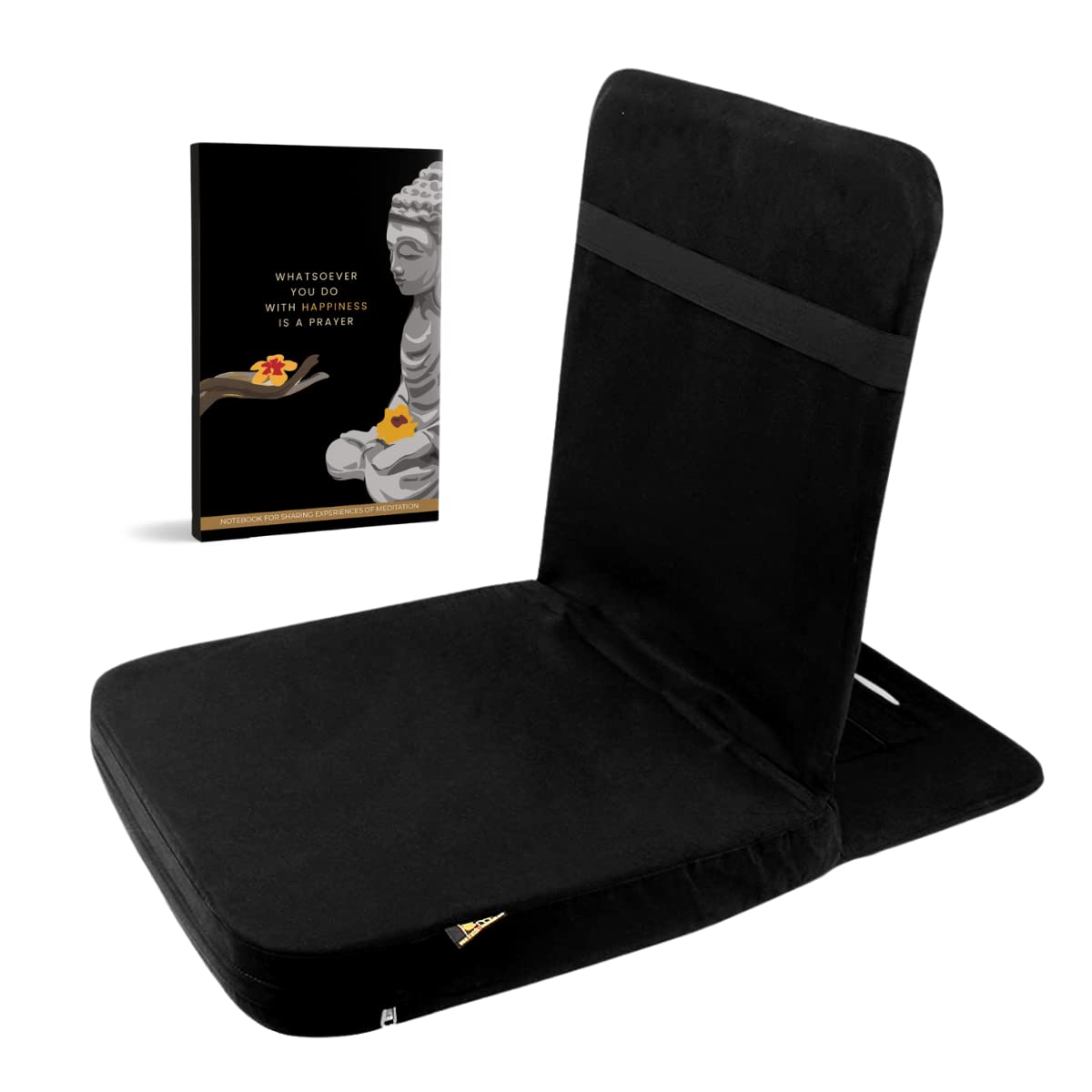 Friends of Meditation Back Jack Meditation and Yoga Chair (18 X 18 Inch) (Black) (Brown)