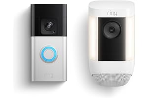 Ring Battery Doorbell Pro with Ring Spotlight Cam Pro, White