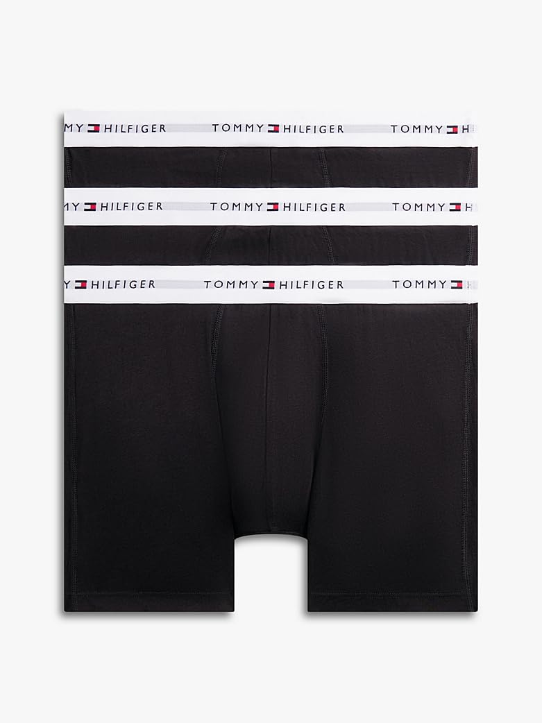 Tommy Hilfiger Herren 3P Wb Boxershorts, Black/Black/Black White Wb, XXL