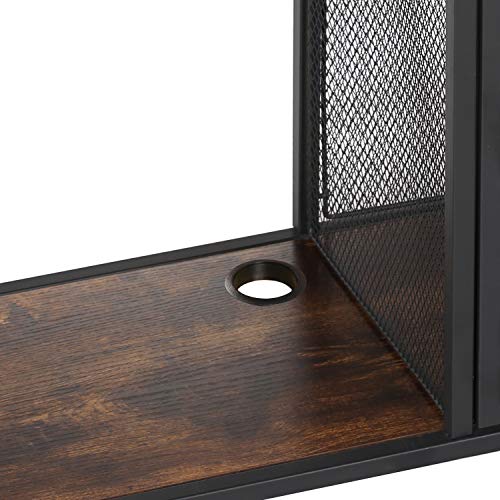 VECELO TV Stand with Electric Fireplace Console Table for Living Room