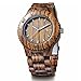 LeeEv Mens Wooden Watch, Wood Wrist Watch Handcrafted Sandalwood Vintage Calendar Analog Quartz Wooden Watches Gifts for Men
