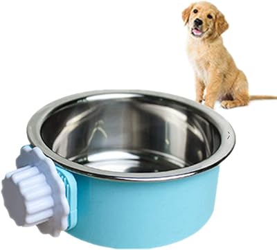 Clover 2-in-1 Dog Water Bowl Cage Stainless Steel Hanging Bowl Small