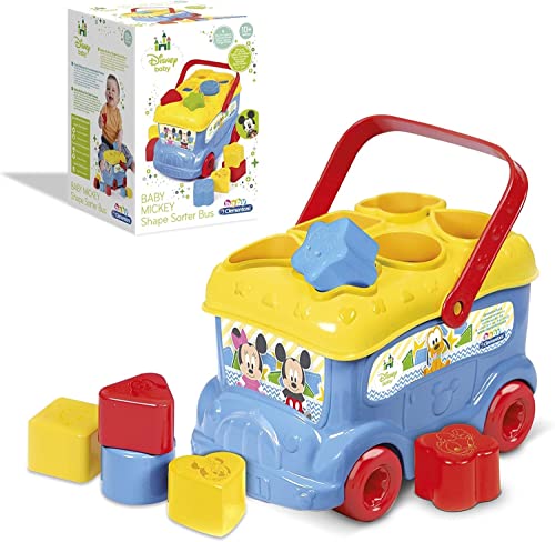 Clementoni Disney Baby Sortierbus mit Baby Mickey - Steckspiel zur Förderung der Motorik & Koordination für Kinder ab 10 Monaten, 14395