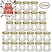 25Pack1.5oz Honey Jars,Mini Honey Jars With Dipper,Hexagon Glass Jar with Gold Lids,Glass Jar with Labels for Gifts,Wedding Favors,baby Favors and DIY Ideas
