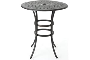 Christopher Knight Home Alfresco Outdoor 37" Cast Aluminum Round Bar Table, Bronze