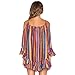 haoricu Women Dress, Women's Fashiom Summer Rainbow Print Fringed Beach Loose Strap Chiffon Dress Blouse (Hot Pink, Small)