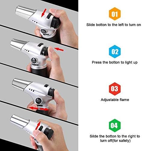 flintronic Blow Torch, Kitchen Torch, Refillable Butane Gas Torch Lighter with Safety Lock - Image 5