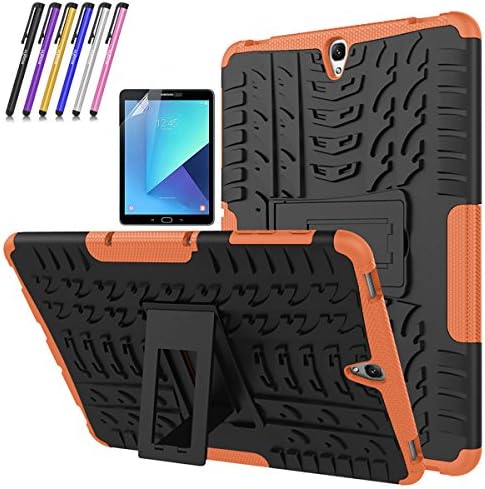 Galaxy Tab S3 9.7 Case, Mignova Hybrid Protection Cover Built-In Kickstand Skin Case For Samsung Galaxy Tab S3 9.7 inch (2017 SM-T820 T825) + Screen Protector Film and Stylus Pen (Orange)