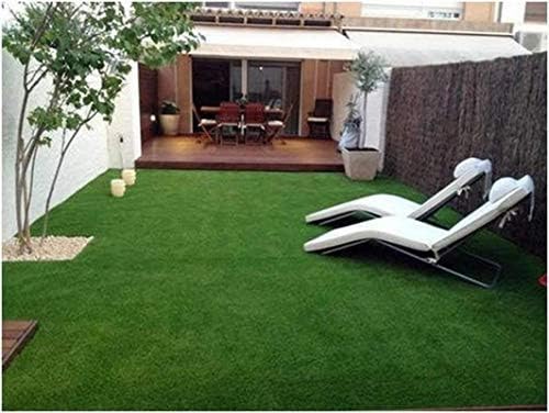 YAZLYN COLLECTION " 50Mm Polyester Blend High Density Artificial Grass Rectangle Carpet Mat, Doormat for Balcony, Lawn, Door with 4 Layers Protection (3.3X10 Feet), Green